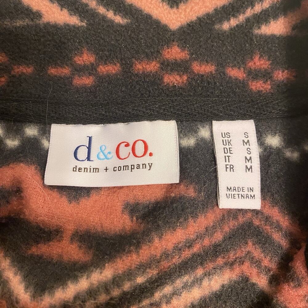 Denim & CO Women S Oversized Jacket Southwest Aztec Print Fleece 1/4Zip Pullover - Picture 4 of 10